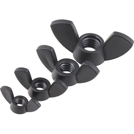 Écrous À oreilles Écrou Papillon en Plastique, Matériau Nylon/Polyamide, Noir, 20 pcs (1/5)