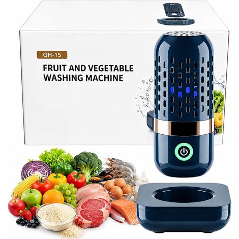 Machine de nettoyage de fruits et légumes avec technologie, appareil de nettoyage sans fil rechargeable pour fruits, légumes, riz et ustensiles de cuisine, nettoyage automatique en 10 minutes (1/5)