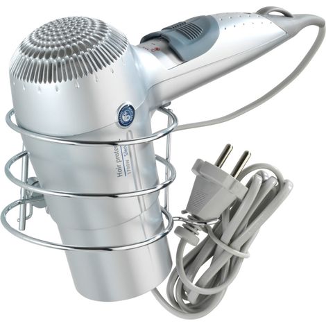 WENKO Haartrocknerhalter Classic, Silber glänzend, Stahl chrom (1/5)