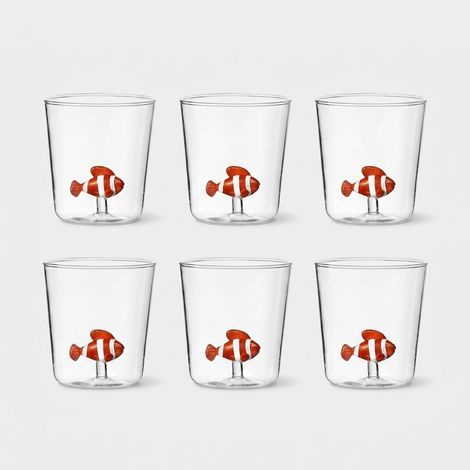 Lot de 6 verres en verre design Made in Italy Rigolò (1/3)