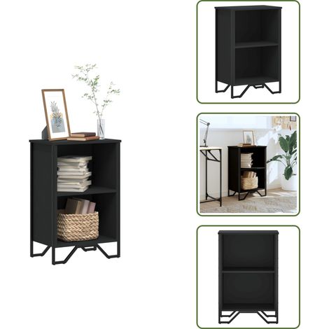 The Living Store Libreria Nera 50x31x74,5 cm in Legno Multistrato - Libreria nera