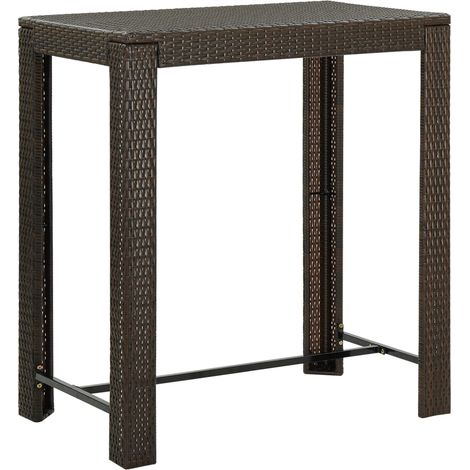 Garten-Bartisch Braun 100x60,5x110,5 cm Poly Rattan