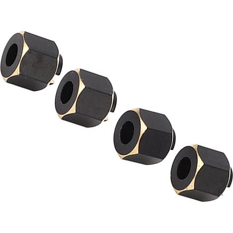 4 sechseckige Messingadapter für Traxxas TRX4M 1/18 Offroad-Auto (schwarz und gold). (1/4)