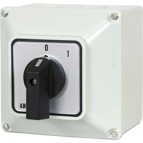 Universal-Nockenschalter 0-1 Drehschalter im Gehäuse 20A 230/400V 1 Phase 2 Positionen IP65