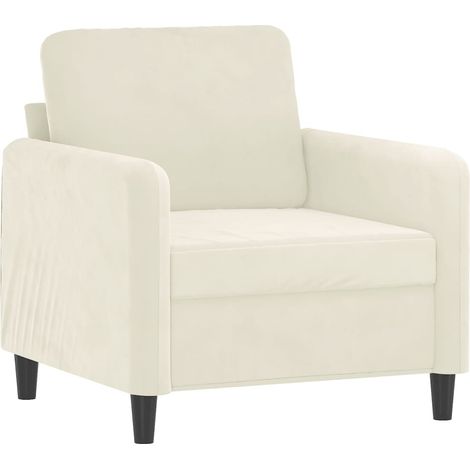 Fauteuil de Salon，Chaise，Fauteuil Crème 60 cm Velours CFW757111