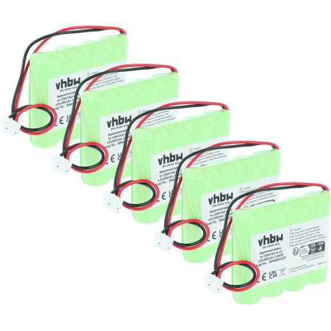 vhbw 5x batería compatible con Schneider OVA51107, OVA51106 vía de evacuación (800 mAh, 4,8 V, NiCd)