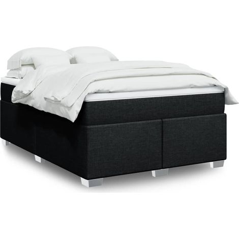 Boxspringbett mit Matratze Schwarz 140x200 cm Stoff (1/5)