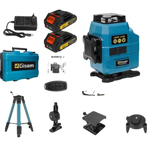 Niveau laser, 16 lignes, télécommande sans fil, 2 Batterie (1/2)