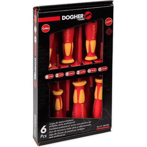 Jeu de tournevis dans la boîte, 6 pièces, VDE  DOGHER 360-006
