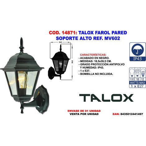 Supporto Alto per Lanterna da Parete TALOX Ref. MV602