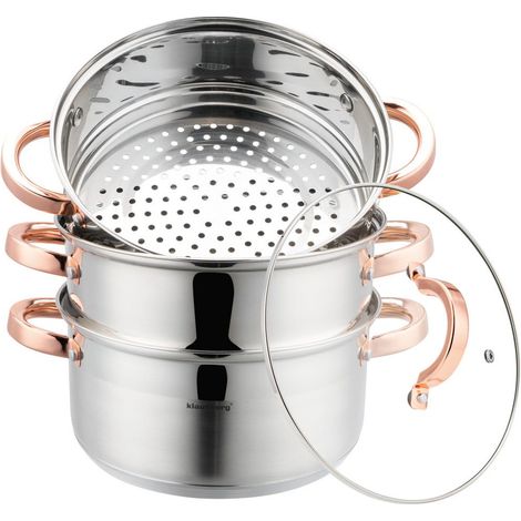 Pentola a vapore Klausberg, 4 pezzi, 22 cm, KB-7732 oro rosa (1/5)
