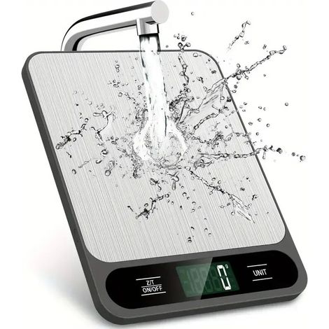 Digitale Küchenwaage – 10 Kilogramm, 1 Gramm Genauigkeit, zum Backen und Abnehmen, Edelstahl, präzise, einfach & elegant - Crezuo (1/4)