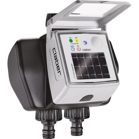 Claber 8498 Dual myAquaSolar Programmatore Irrigazione 2 Vie Solare Bluetooth Attacco 3-4'' 0,5-10 bar
