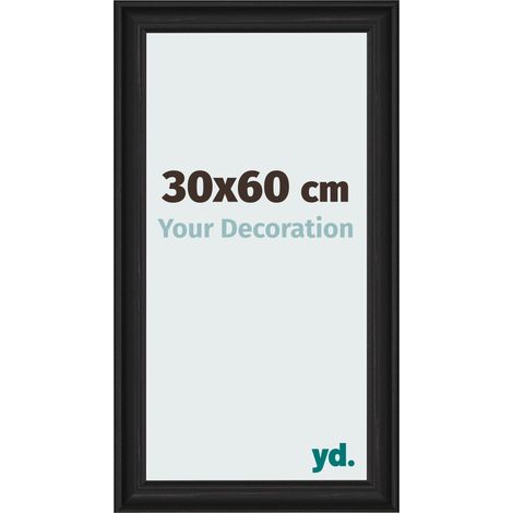 yd. - Cadre photo 30x60 - Noir Grain de Bois - MDF - Lazio