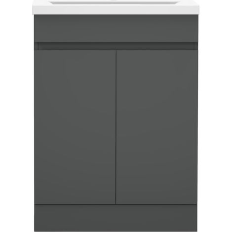 Biubiubath 500mm Floorstanding Vanity Unit with Basin Sink Cabinet 2 Doors (1/4)
