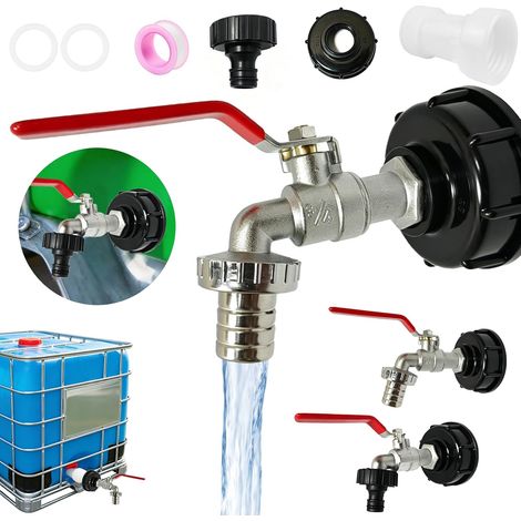 Robinet adaptateur IBC S60x6 3/4" raccord pour cuve 1000L  Robinet jardin. Raccord cuve 1000 litres. Adaptateur IBC. S60X6 IBC raccord robinet. Pour tuyau IBC. Robinet cuve 1000l s60x6 (1/5)