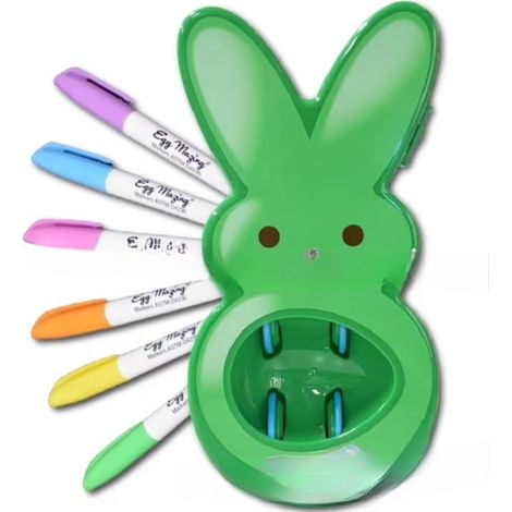 MegaHaustechnik Verwaltungs-GmbH - Ensemble de décorations pour mini-œufs de Pâques en forme de lapin, marqueurs pour œufs de Pâques, vert