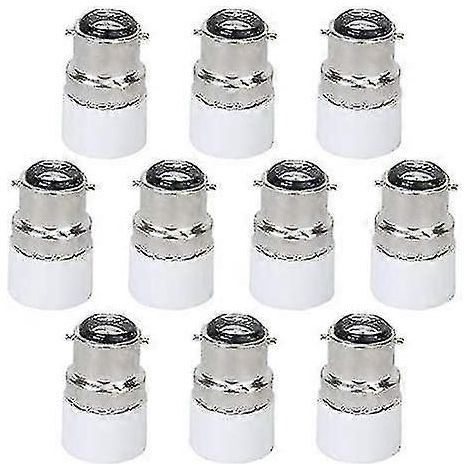 Lot de 10 adaptateurs pour ampoules B22 vers LED E14 à vis. Adaptateur convertisseur de douille B22 vers E14. Esthétique et pratique. (1/4)