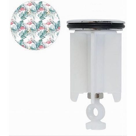 Cleafe - Tappo Lavandino Bagno Lavabo Bidet Universale 40mm Con Motivo Fenicotteri 87273 - (1/2)