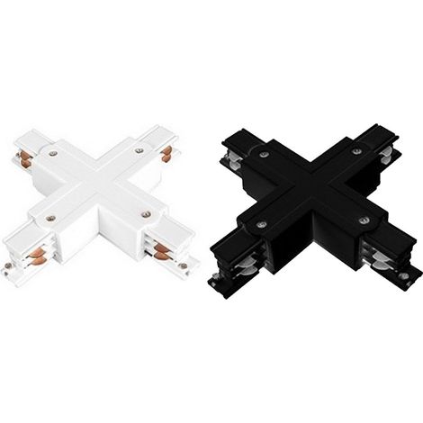 Cruz en X para la conexión ferroviaria trifásica  Color del soporte: Negro