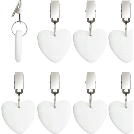 8Pcs Poids de Nappe avec Clips,Pince à Nappe en Marbre Poids pour Nappe avec Pinces Poids pour Nappes Décoratifs Kit de Poids de Nappe pour Pique-Nique Fête Cuisine Restaurant (Blanc) (1/5)