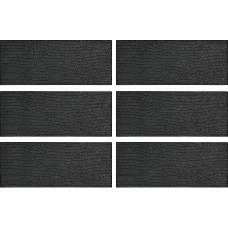 Piedra decorativa 6 pcs Negro 60,5 x 25 x 2 cm Goma vidaXL