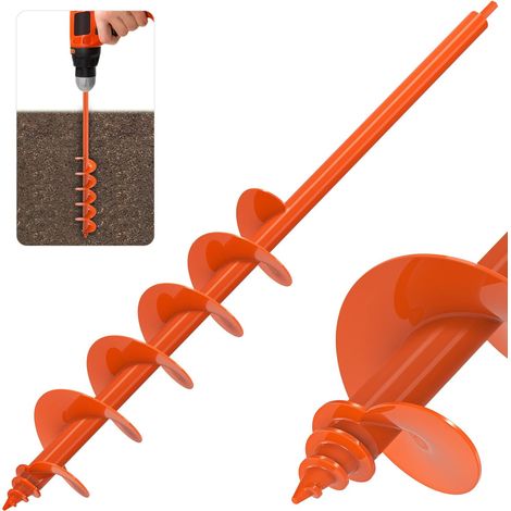 Foret hélicoïdal pour plantation de 10,2 x 81,3 cm, foret de jardin robuste avec spirale de 3 mm plus épaisse pour ampoules, plantes, parasols, poteaux de clôture – Convient pour perceuse (1/5)