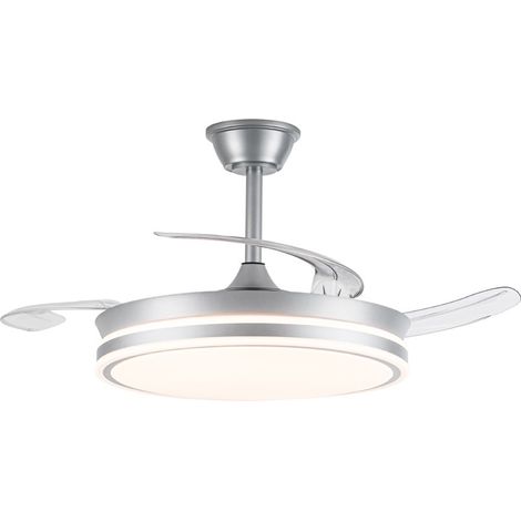 Ventilador LED aspas retráctiles Evo CCT Dim Smart (72W) Plata (1/5)