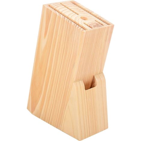 Cuisine bois couteau support bambou Block rangement étagère boîte de organiseur (1/5)