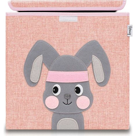 Boîte de rangement en tissu pour enfant "lapin" avec couvercle, compatible Ikea Kallax Lifeney (1/5)