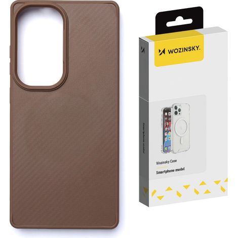 Funda Wozinsky de fibra de carbono con MagSafe para Samsung Galaxy S25 - Marrón (1/5)