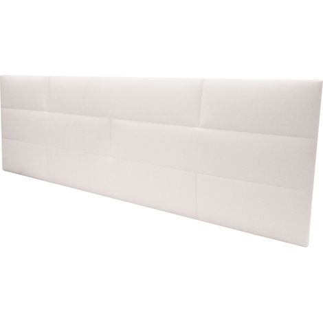 Cabecero Doble Cube Tapizado Ladrillo Habitación Principal Color Blanco 166x54x3 cm