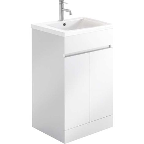 Orbit Empire Floor Standing 2-Door Vanity Unit with Basin 500mm Wide - Gloss White (1/2)