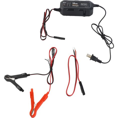 Ortviai Chargeur de Batterie Moto 1,5 A avec Écran LED et Fonction Entretien pour Batteries Plomb-Acid et Lithium 12 V (1/5)