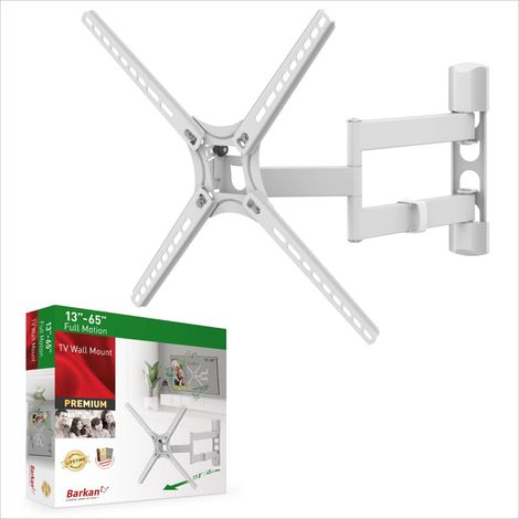 Support Mural pour TV 13-65" articulé à 4 mouvements Plats/incurvés pouvant Supporter jusqu'à 40 kg - Compatible avec écran LCD LED OLED Blanc (1/5)