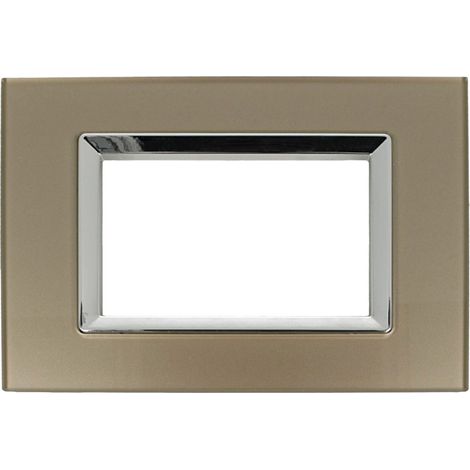 Placca Delux Vetro 2M 3M 4M 7M Bronzo Compatibile Vimar Arke 3 POSTI (1/2)
