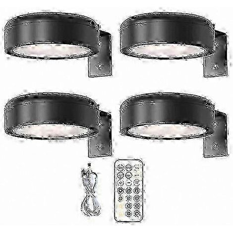 Lampe murale sans fil à intensité variable avec télécommande lampe à dessin à piles 13 couleurs RGB - Lot de 4 - Noir (1/5)