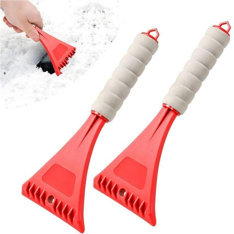 2er Set Autoscheiben Schneeschaufel mit Schaumstoffgriff, Eiskratzer für Windschutzscheibe (1/5)