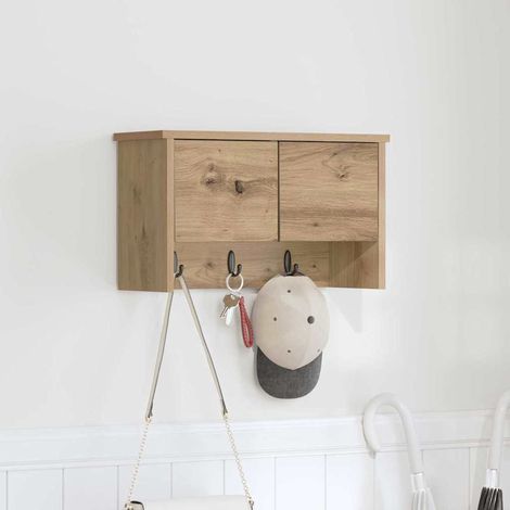 Wall-Mounted Coat Rack Wall-Mounted Artisan Oak 50 x 20 x 30 cm vidaXL