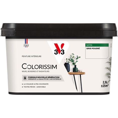Peinture murale intérieure Colorissim® V33 Gris poudré Satin 2,5L (1/5)