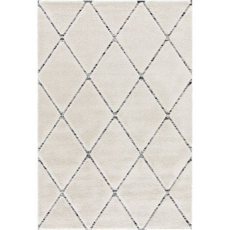 BOBOCHIC - Tapis poils ras OPHELIE motif graphique 120x170 Gris clair (1/5)