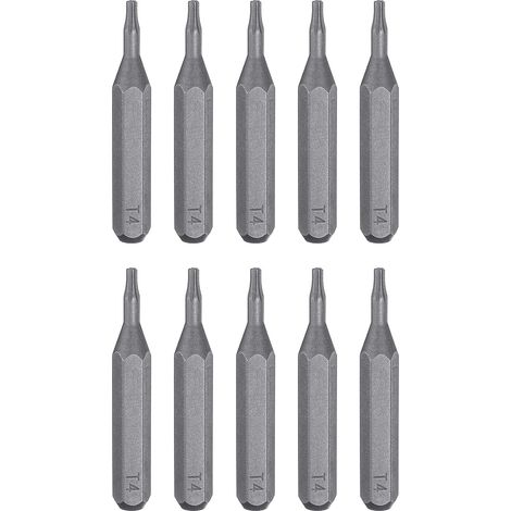 10pcs T4 Embout de Tournevis Torx 5/32" Tige Hexagonale 28mm Longueur Acier S2 Magnétique Tête Étoilée à 6 Pans pour Tournevis Manuels Électriques Réparation de Précision (1/5)
