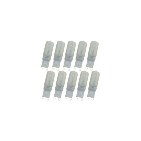 Confezione da 10 lampadine LED G9, bianco caldo 3000K, equivalenti a una lampadina alogena da 30W, lampadina LED G9 bipin, 22 LED G9 2835, lampadina LED faretto AC220V, classe energetica A+ [Energy Cl