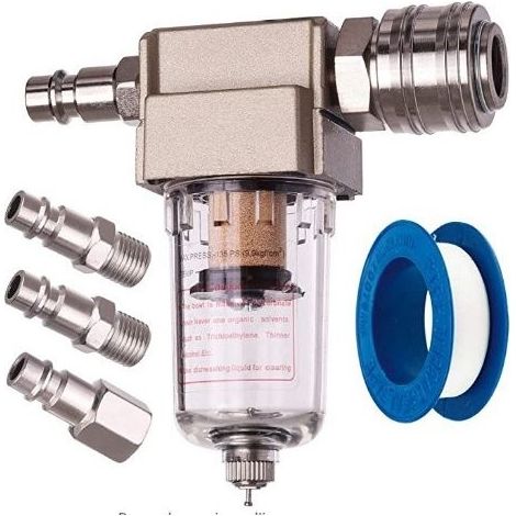 1/4" Compressed Air Filter – Water and Oil Separator – Quick Connect for Compressor – 0.04 mm Filtration (1/5)