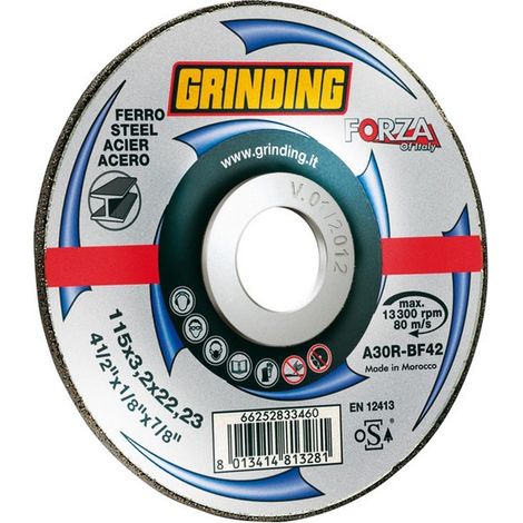 Grinding disco abrasivo centro depresso forza per ferro Ø mm. 115x3,2x22,2 (25 pezzi) - Grinding