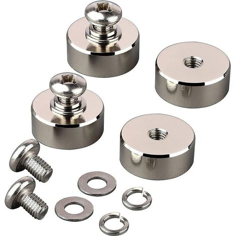 royaluxe -Lot de 4 aimants ronds en néodyme puissants de 40 kg avec filetage femelle M8, support magnétique amovible puissant pour l'éclairage, les outils, l'équipement avec boulon
