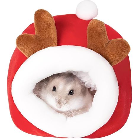 1 Pièce Maison pour Cochon d’Inde, Grand Modèle Cerf Chanceux, avec doudou chaud gratuit, cabane lavable & accessoire de cage pour Lapin Nain, Chinchilla, Hérisson, Lézard Barbu