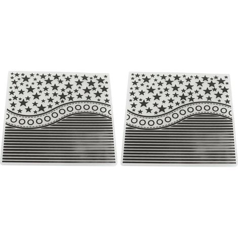 2 Gabarits DIY Estampage Pentagramme Rayures Motifs Plastique Pochoirs Création Cartes Invitations (1/5)