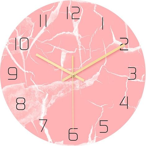 Reloj de pared de acrílico rosa, ideal para el salón y el dormitorio. (1/5)