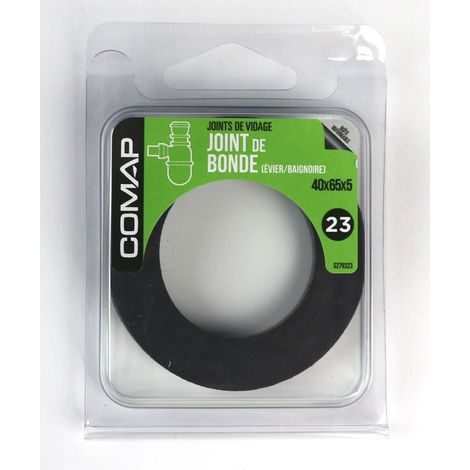 Comap – Joint de bonde d'étanchéité pour évier/baignoire 40x65x5 – Caoutchouc noir – Étanchéité optimale – S279323